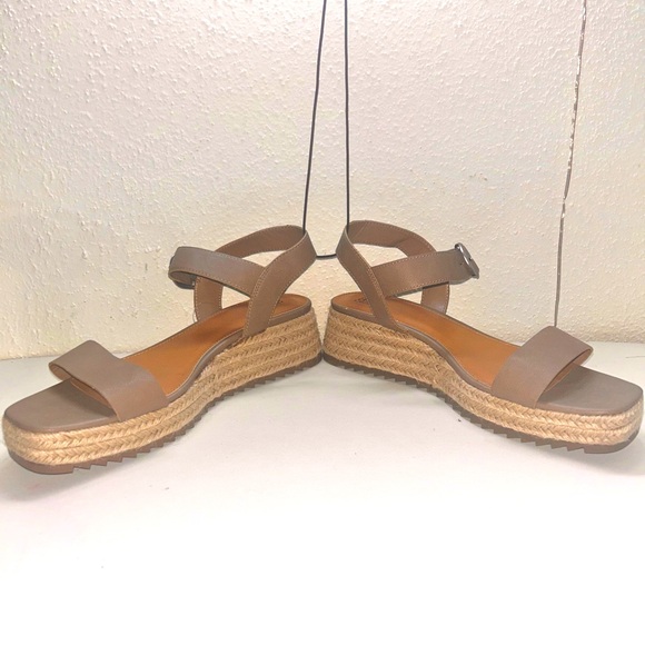 Taupe Wedge Heeled Sandals Size 11 espadrille NEW! - Picture 2 of 5